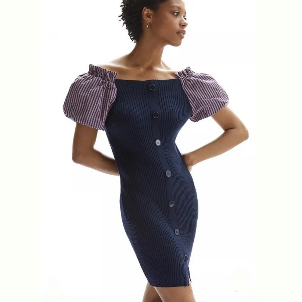 Anthropologie Maeve Puff Sleeve Knit Dress | size xs